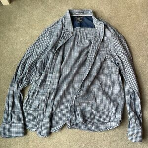 Report Connection Blue and White Button Down - XL